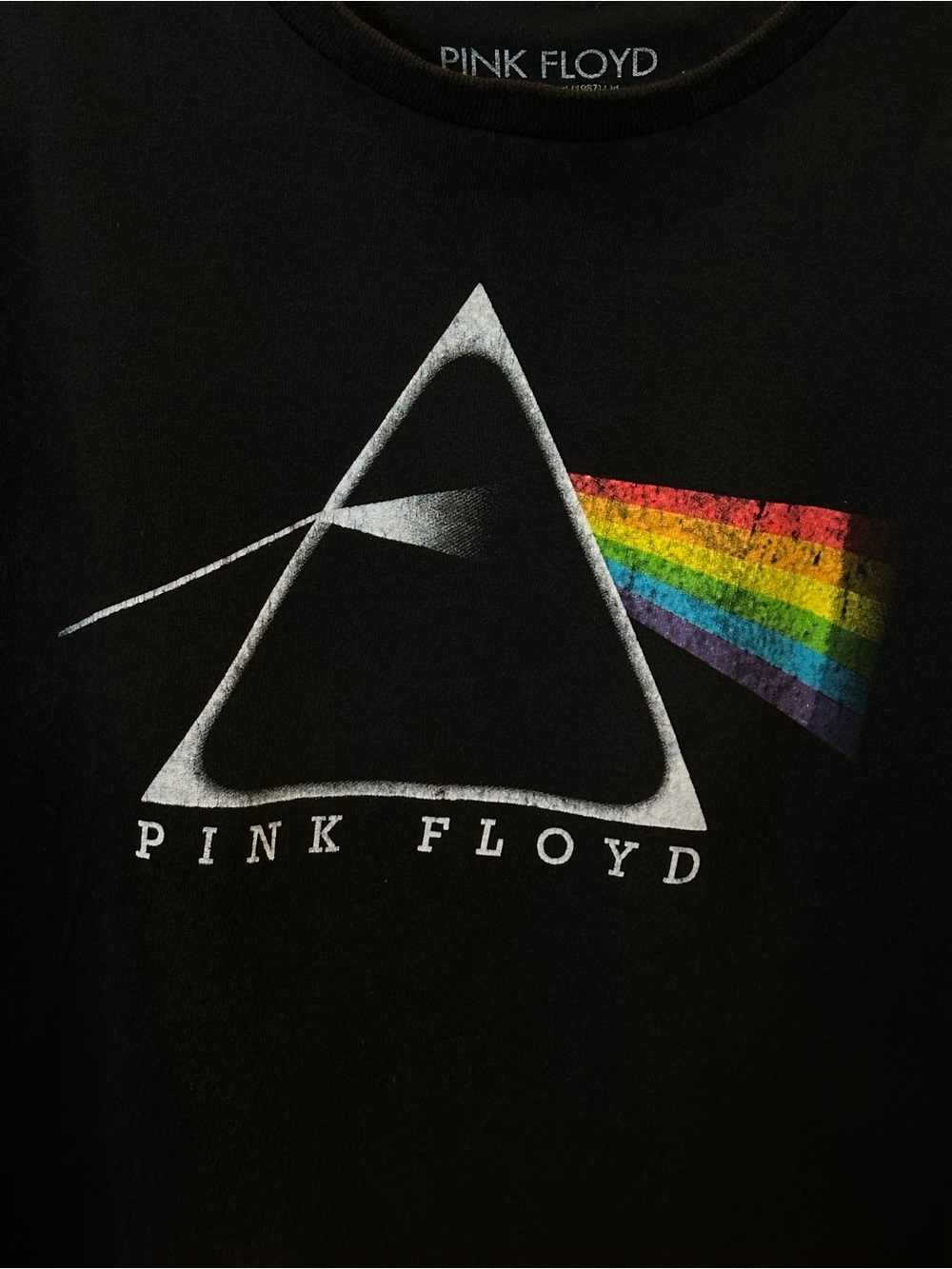 Pink Floyd Black Tee with Prism and Rainbow